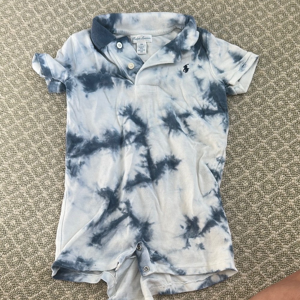 Ralph Lauren Kids Blue Tie-Dye Polo Shirt